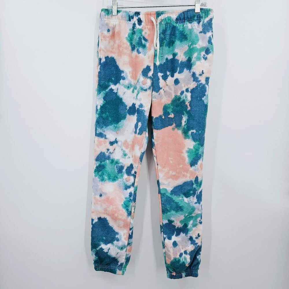 Brooklyn Cloth Tie Dye The Jogger M Pink Blue Green Fleece Pockets Comfort Cozy